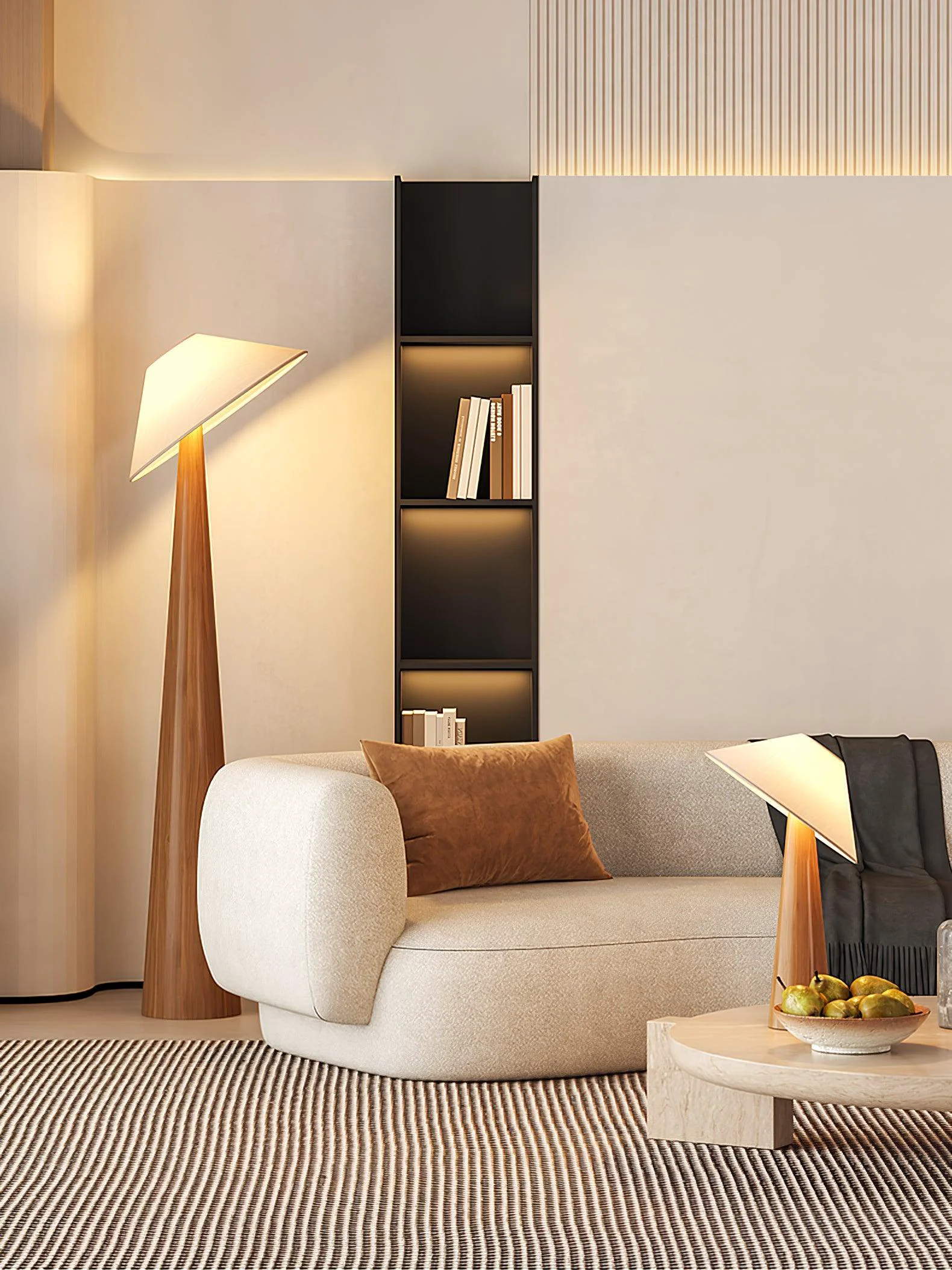 Smooth Tilt Hat Wooden Floor Lamp Consistent