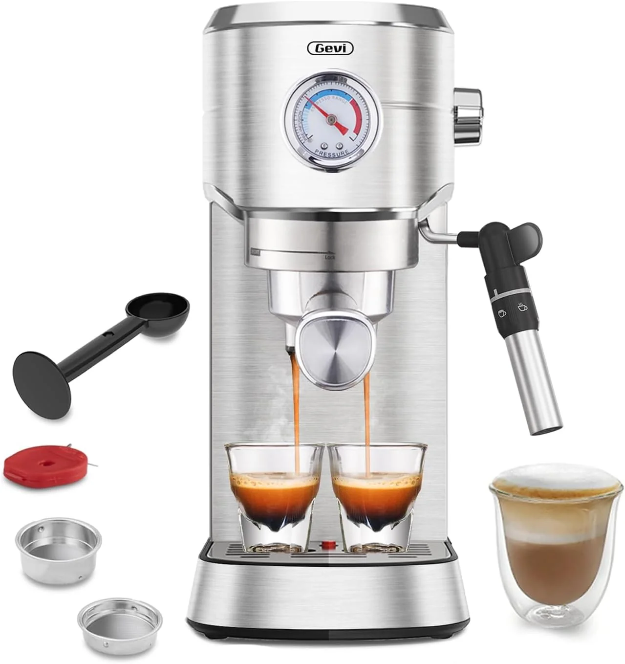 Optimized Gevi Espresso Expresso Machine 20 Bar with Auto Milk Frother Professional Espresso Maker with Steam Wand Durable