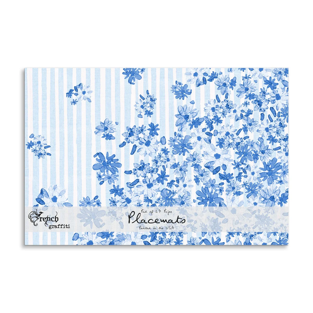 Specialty Paper Placemats Blue Florals High-Quality