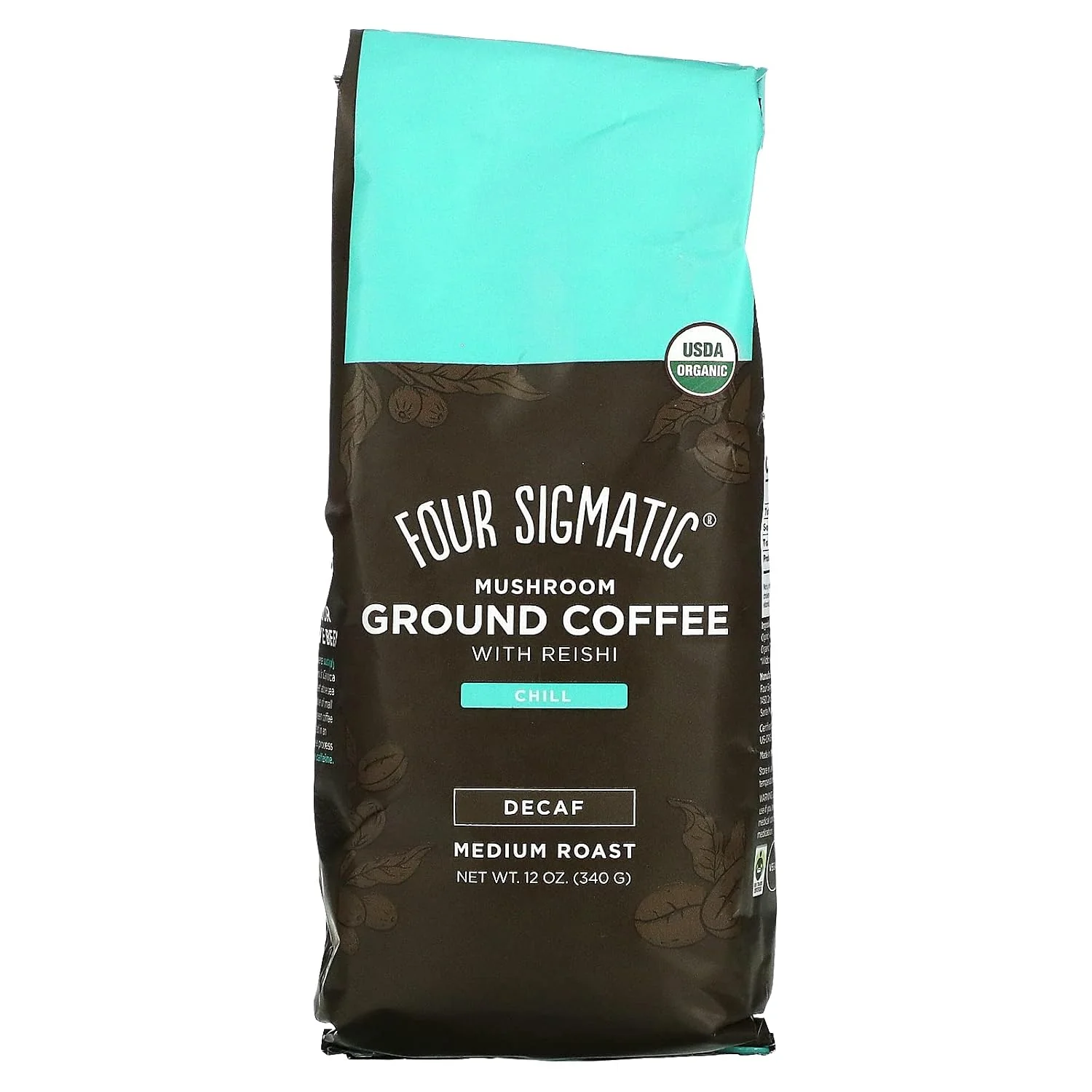 Long-Lasting Four Sigmatic Calm Organic Decaf Ground Coffee Swiss Water Decaf Coffee with Chaga amp Reishi Mushroom Extracts 10oz Bag Optimized
