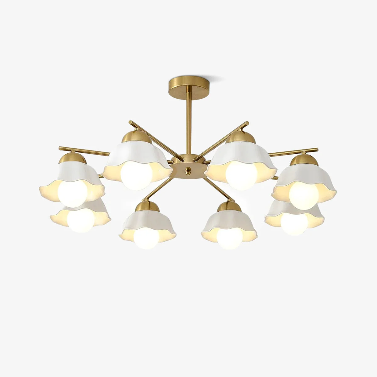 Specialty Flower Shade Chandelier Easy-to-Use