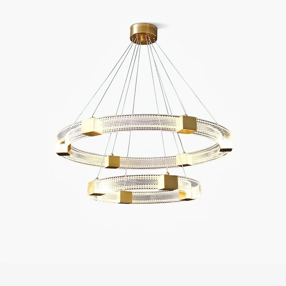 Crafted Parallel Ring LED Chandelier Safe