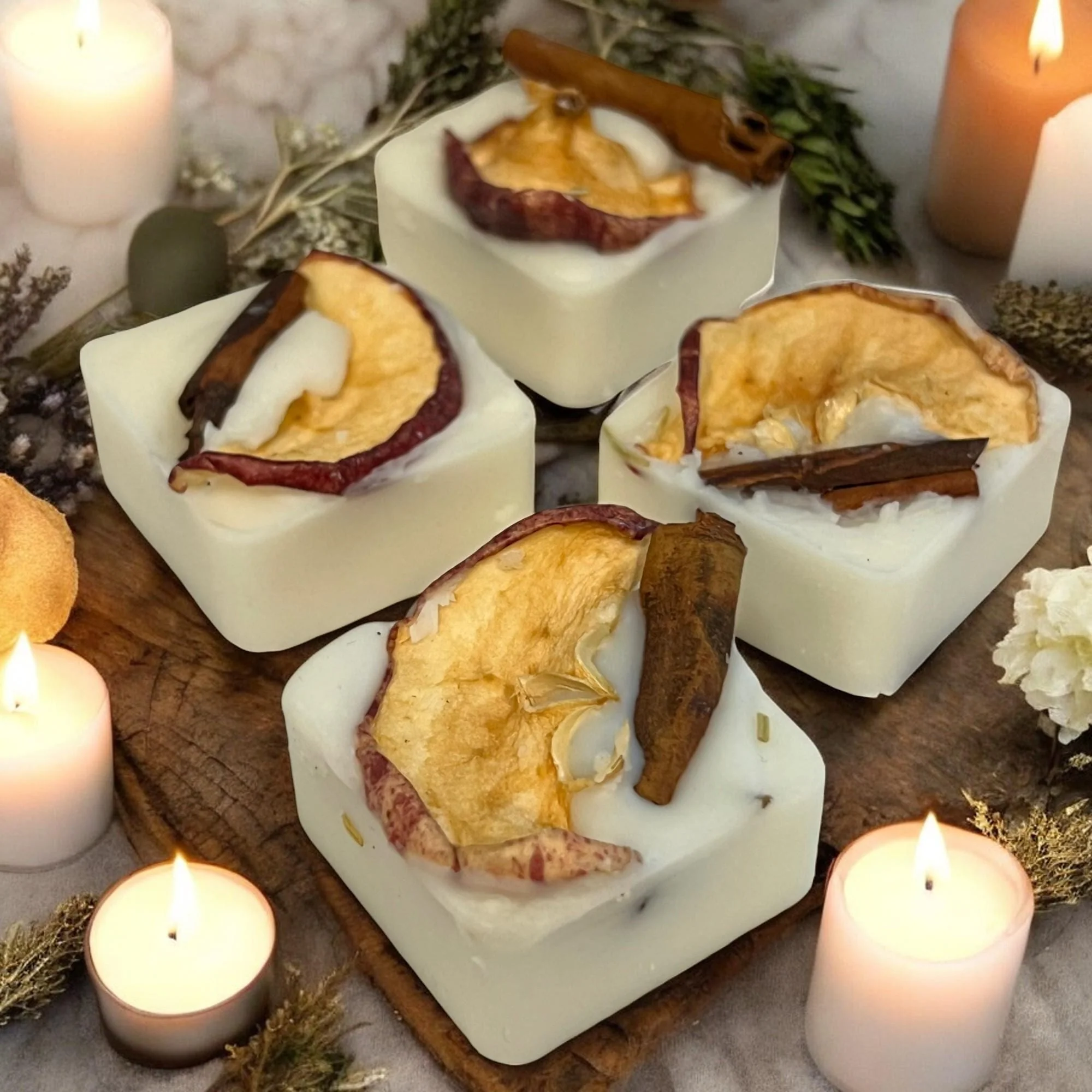 Elite Apple Cinnamon Soy Wax Melts Herb Infused Aromatherapy Cubes Specialty