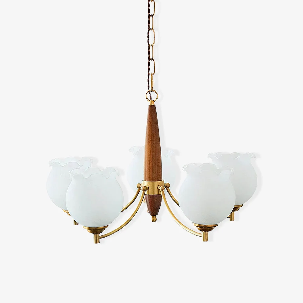 Powerful Tulips Glass Wood Chandelier Next-Generation