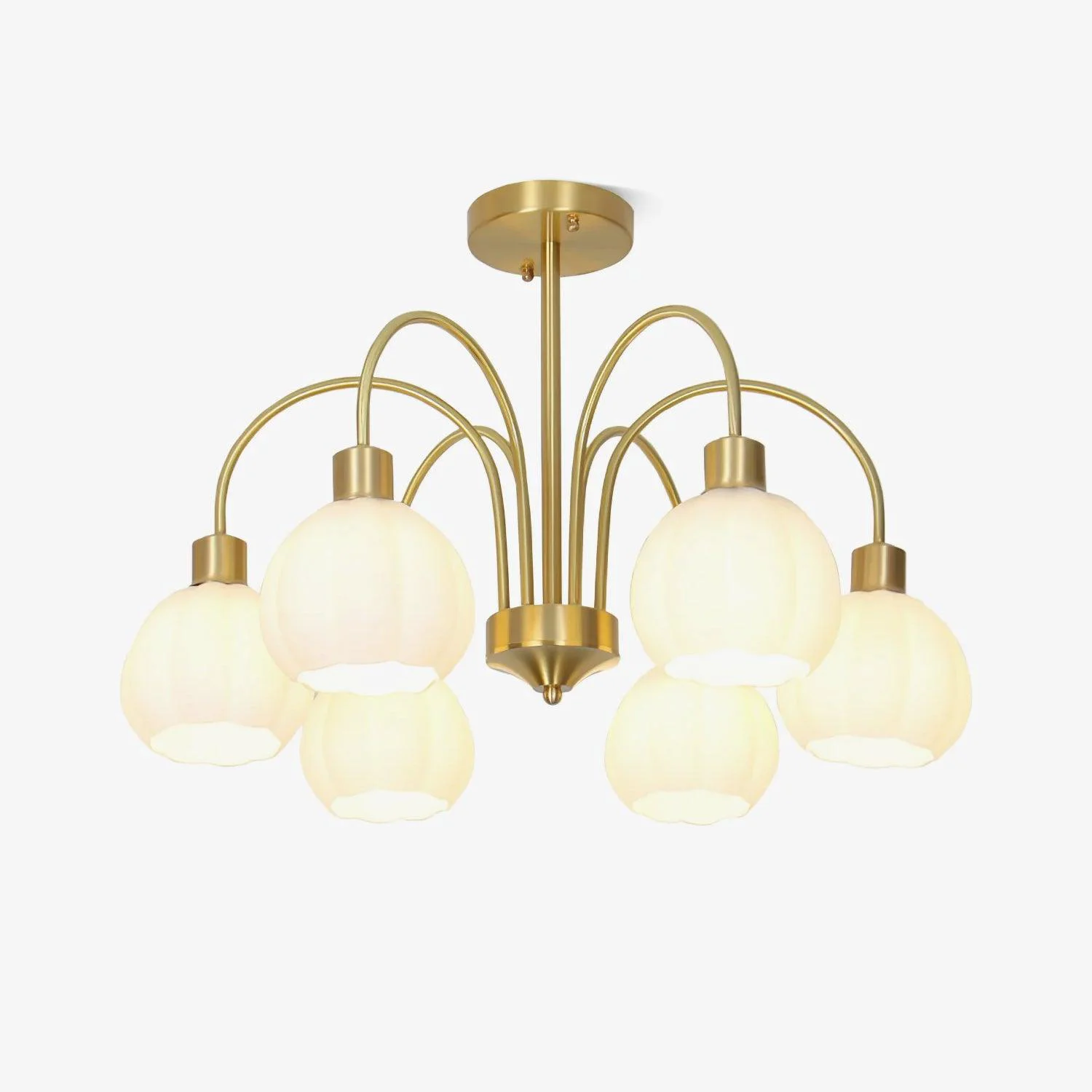 Solid Glass Pumpkin Gold Chandelier First-Class