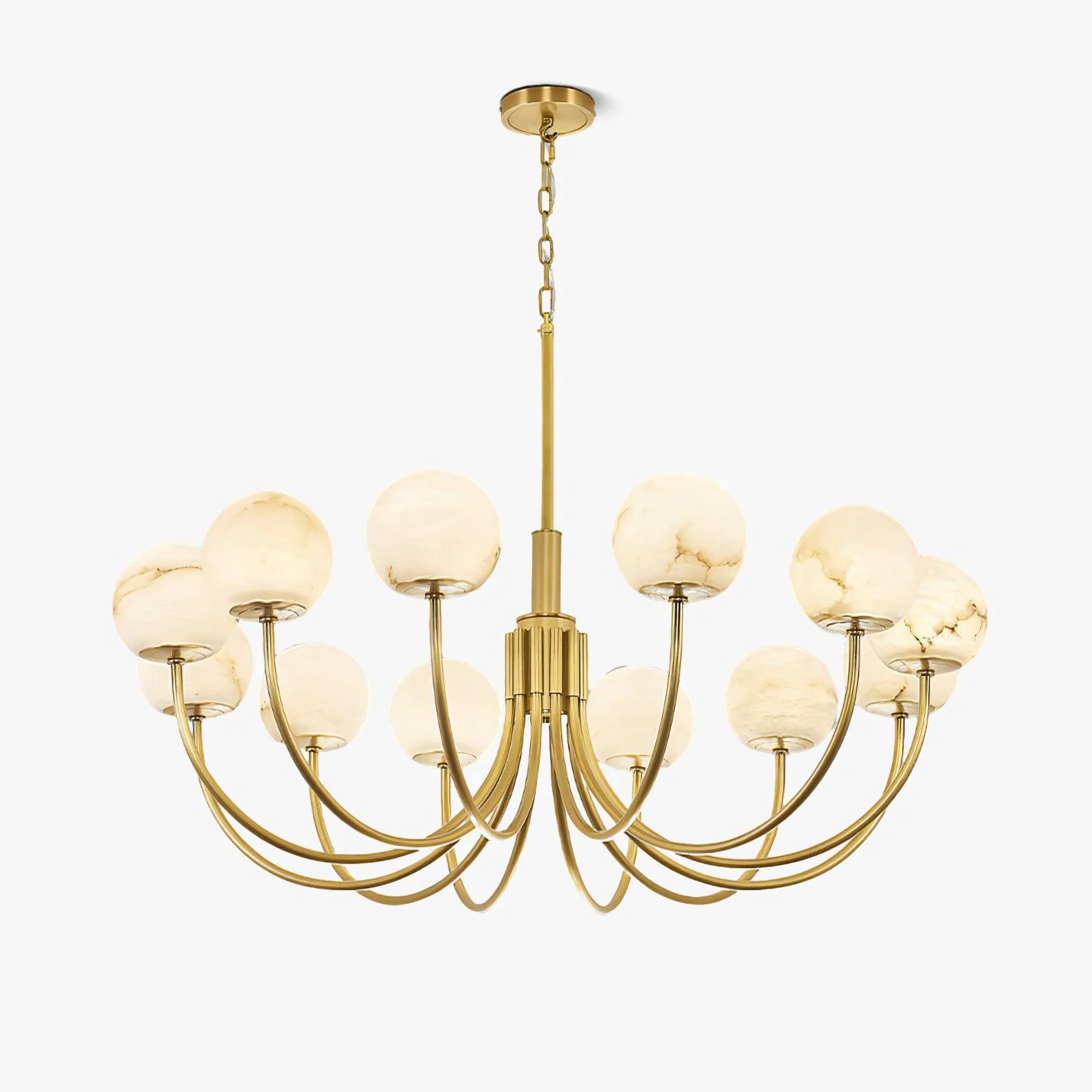 World-Class Aurelian Alabaster Globe Chandelier Luxury