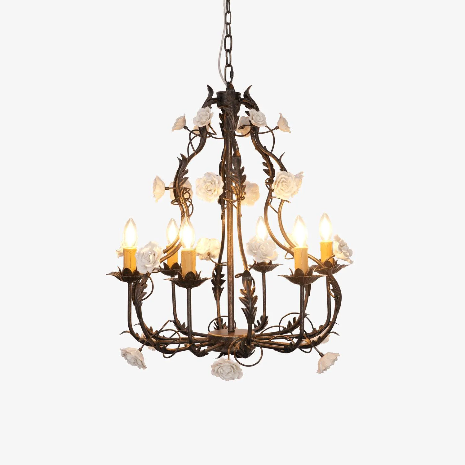 Solid Florentine Rose Garden Chandelier Environmentally Friendly