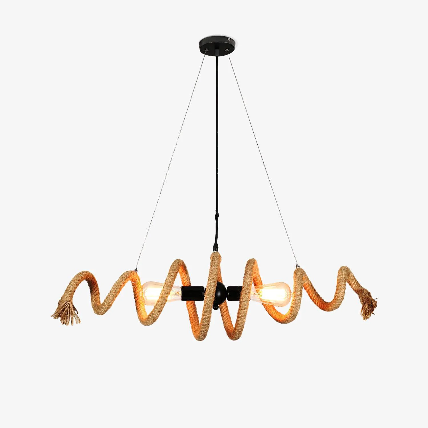 World-Class Hemp Rope Industrial Spiral Chandelier Certified