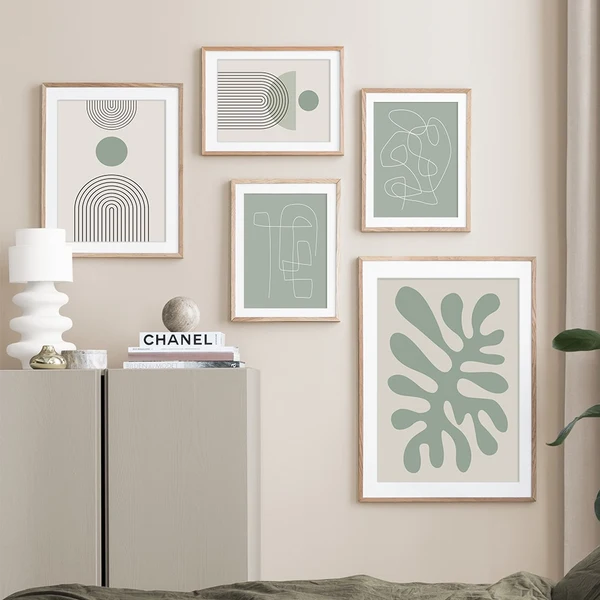 Fast Abstract Green Line Art Canvas Powerful