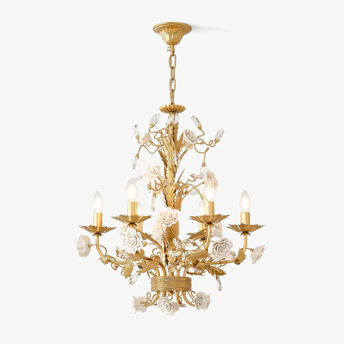World-Class White Rose Crystal Chandelier Environmentally Friendly