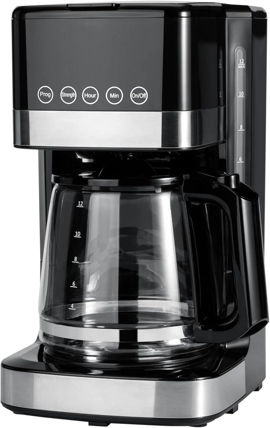 Advanced Programmable 12 Cup Drip Coffee Maker Coffee Machine with Glass Coffee Pot 1.9 Qt Auto Shut-off Touch Screen Auto Pause Long-Lasting