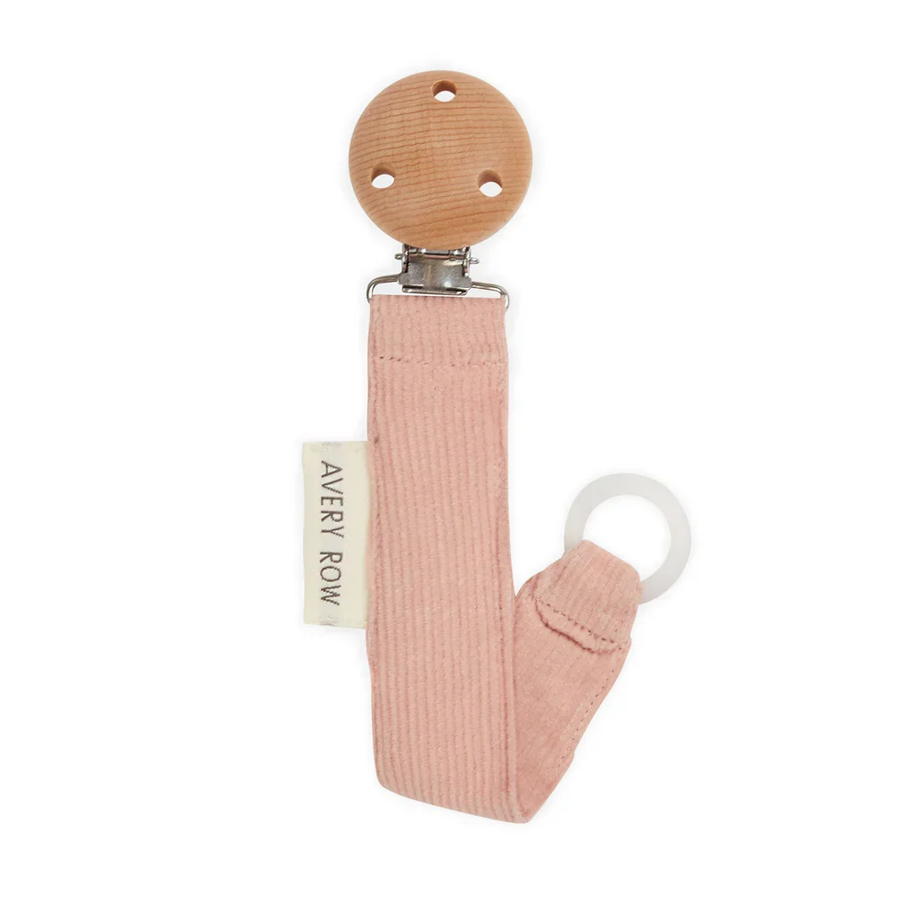 Fine Avery Row Pacifier Clip Corduroy Pink Eco-Friendly
