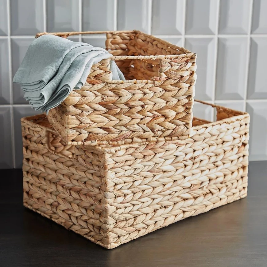 Luxury Water Hyacinth Basket with Handles Practical