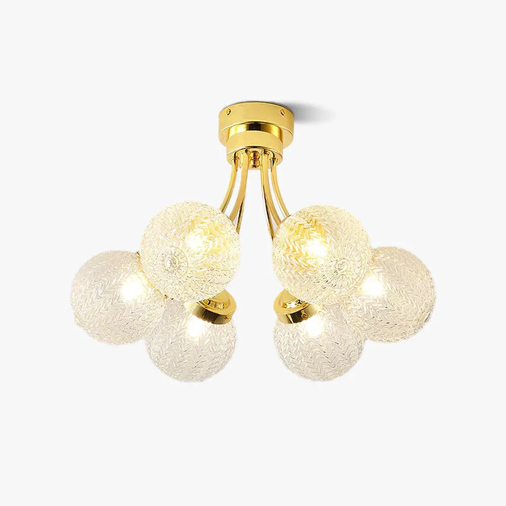 Durable Carved Glass Ceiling Lamp Sophisticated