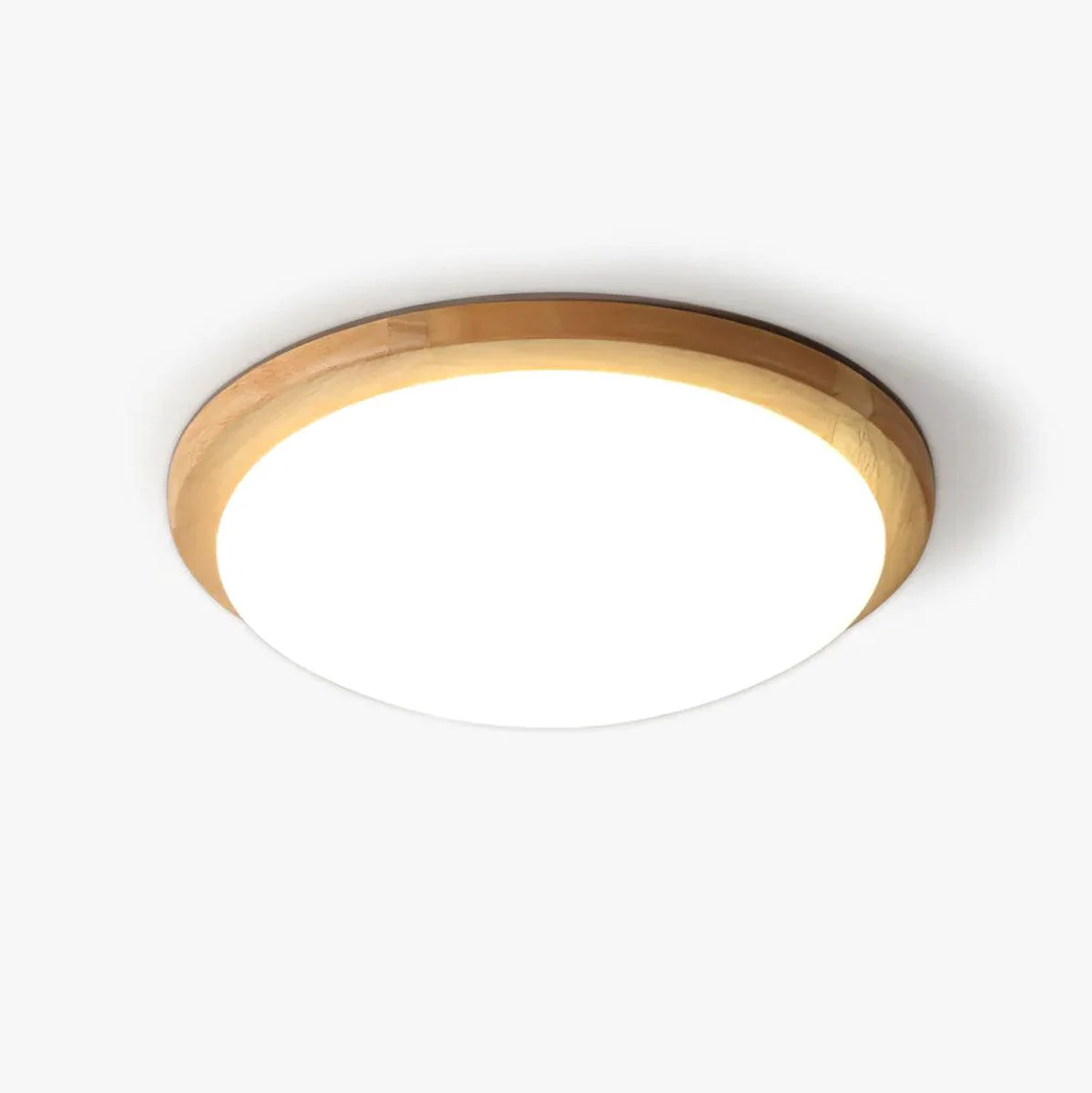 Solid Drum Wood Ceiling Lamp Unique