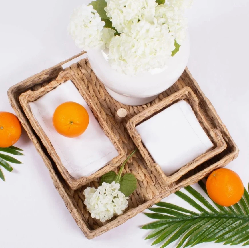 Excellent 15 Natural Woven Square Tray First-Class