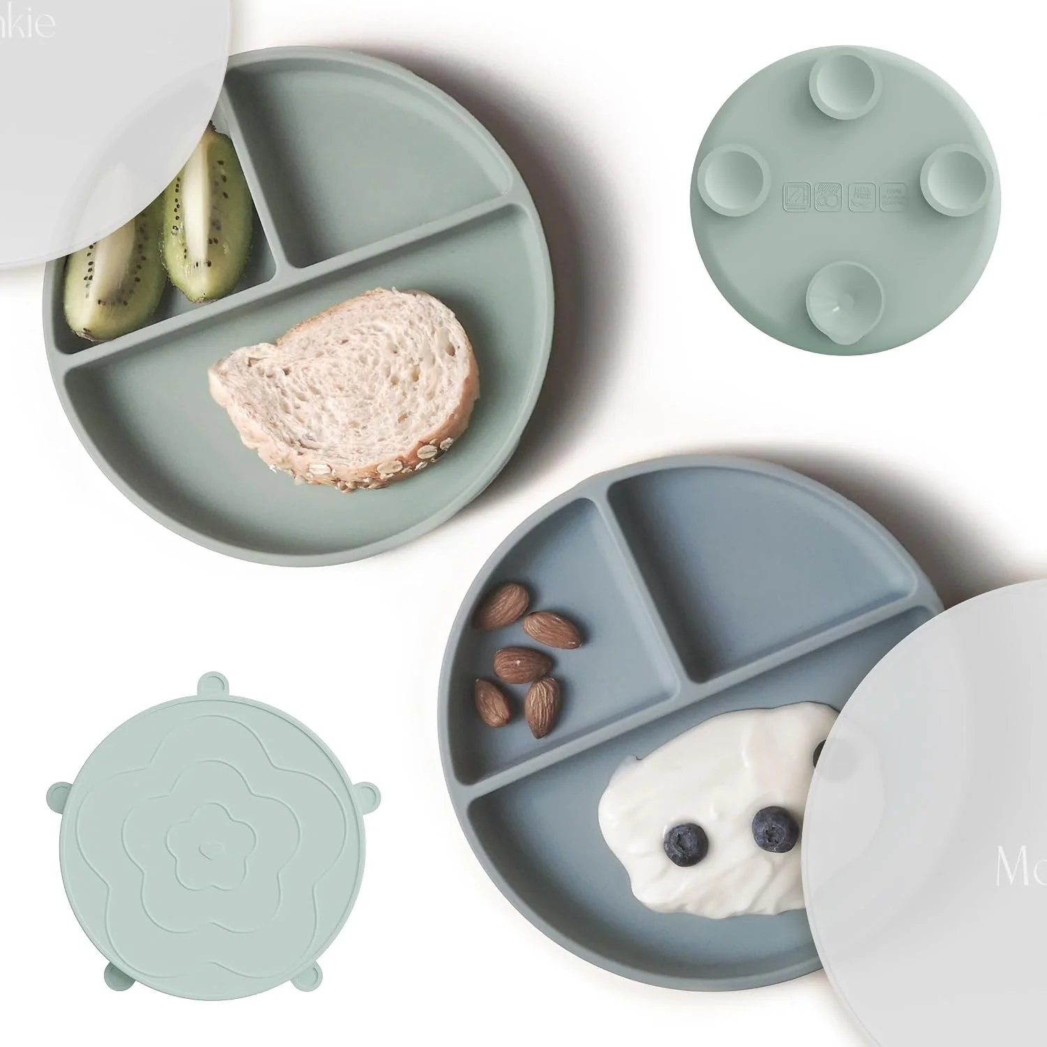 Original Moonkie Silicone Suction Plates for Toddlers Detailed