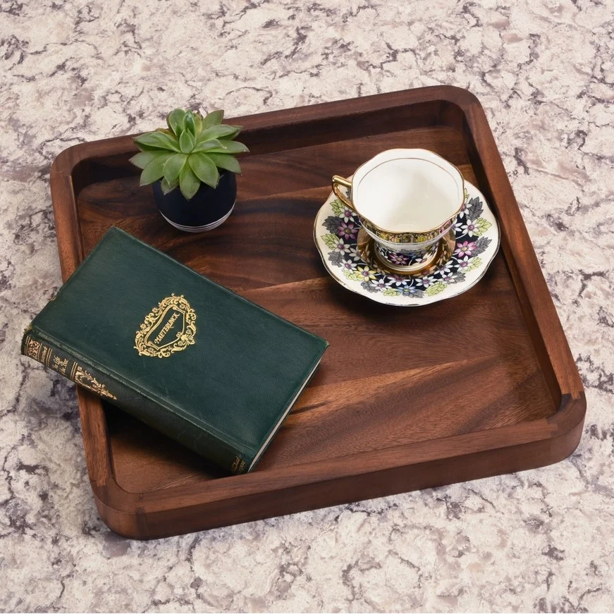 Elite 15 Acacia Wood Square Serving Tray Healthy
