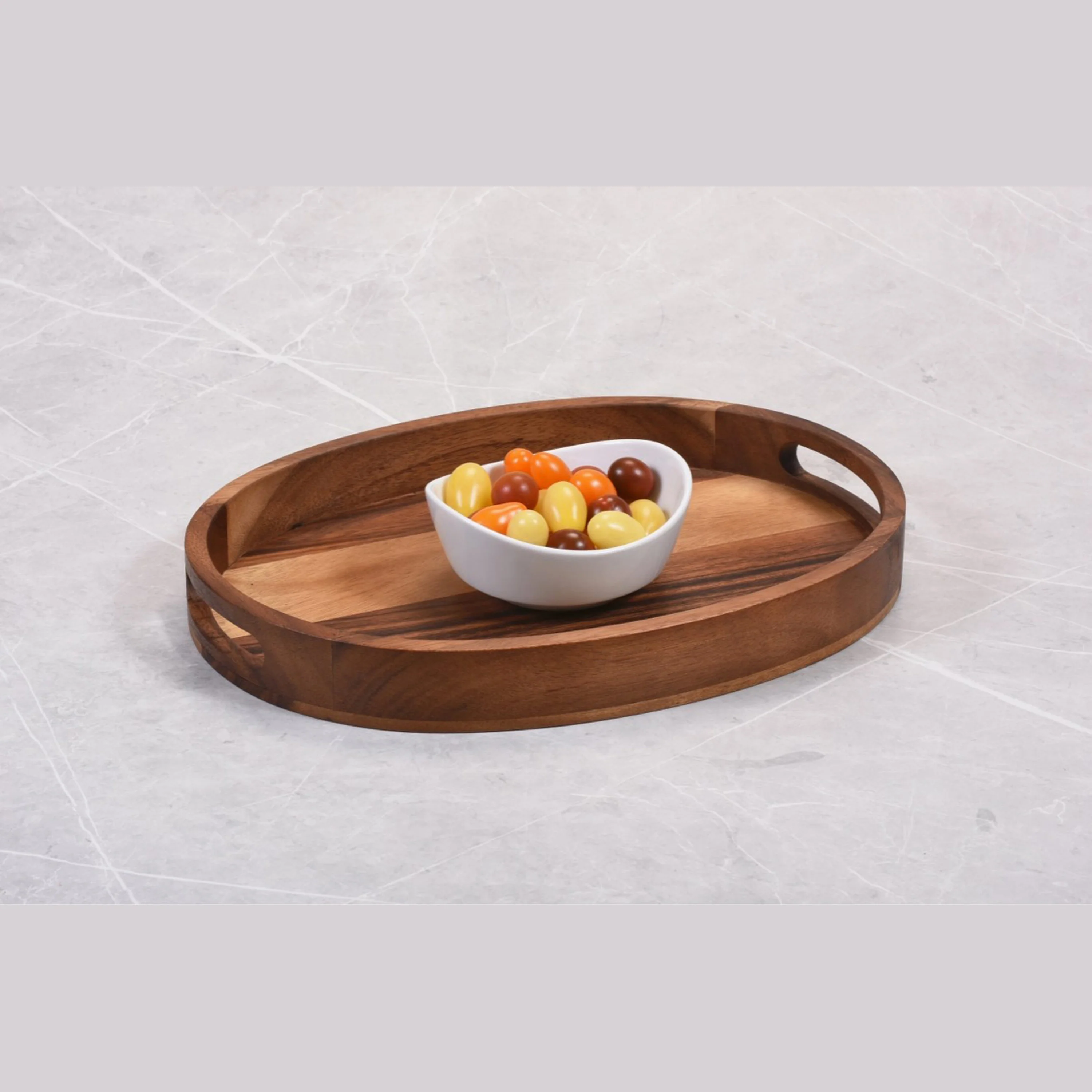 Enhanced 15 Acacia Wood Oval Serving Tray Official