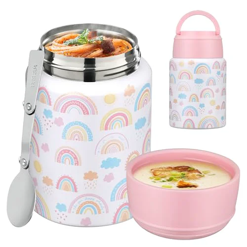 Innovative 16oz Insulated Food Jar with Spoon Premium Material