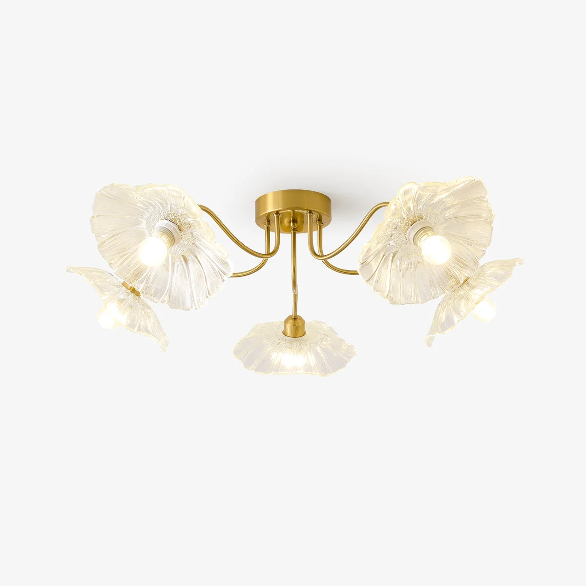 Premium Material Lotus Leaf Glass Ceiling Lamp Minimalist
