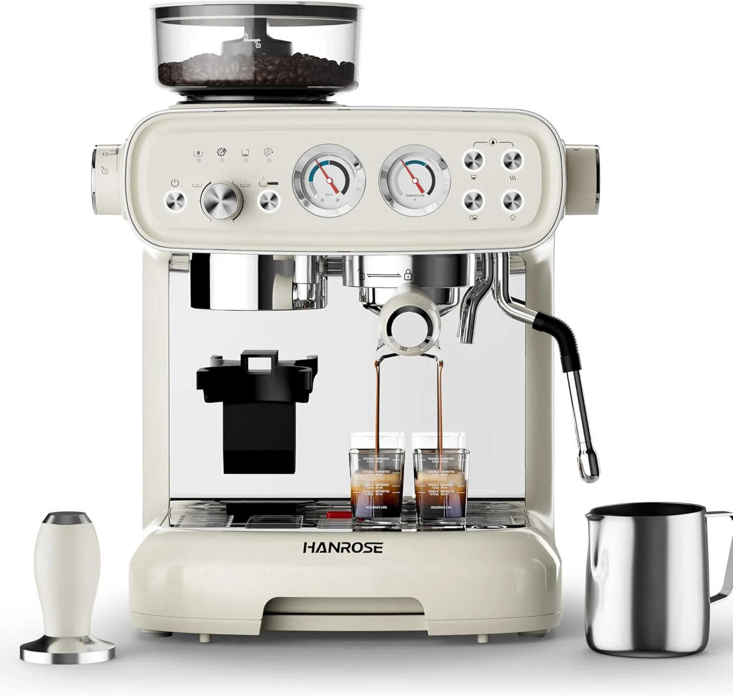 Soft Espresso Machine With Grinder 20 Bar Espresso Machine with Milk Frother Steam Wand Espresso Machines for Home Sophisticated