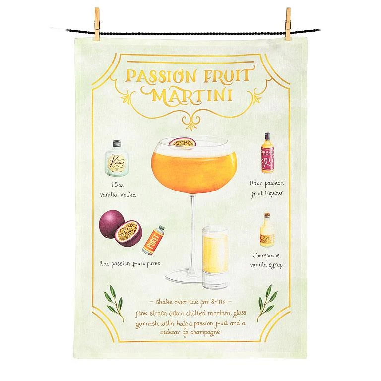 Artisan Passion Fruit Martini Recipe Tea Towel High-Performance