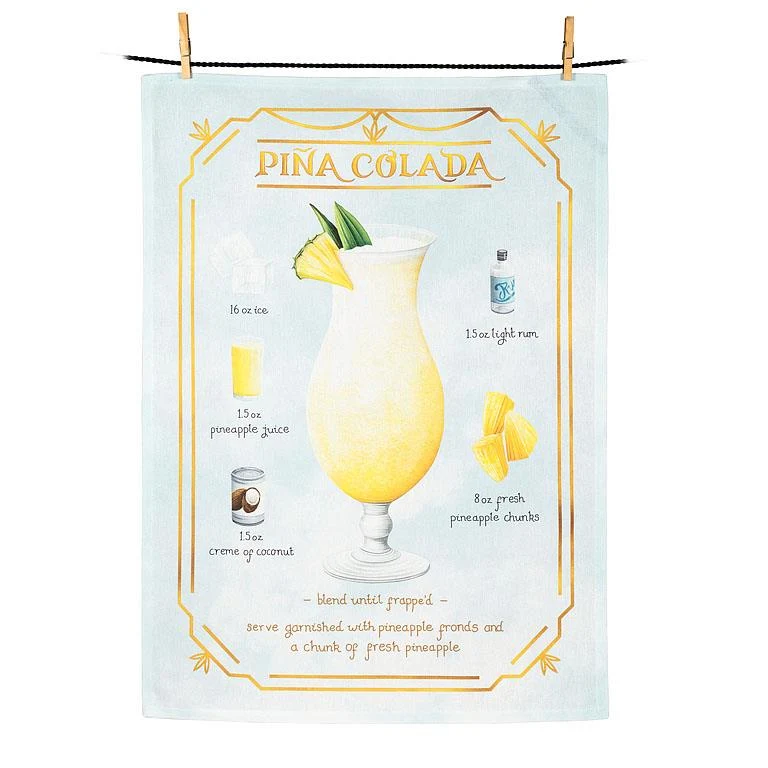 Prestigious Pina Colada Recipe Tea Towel Official