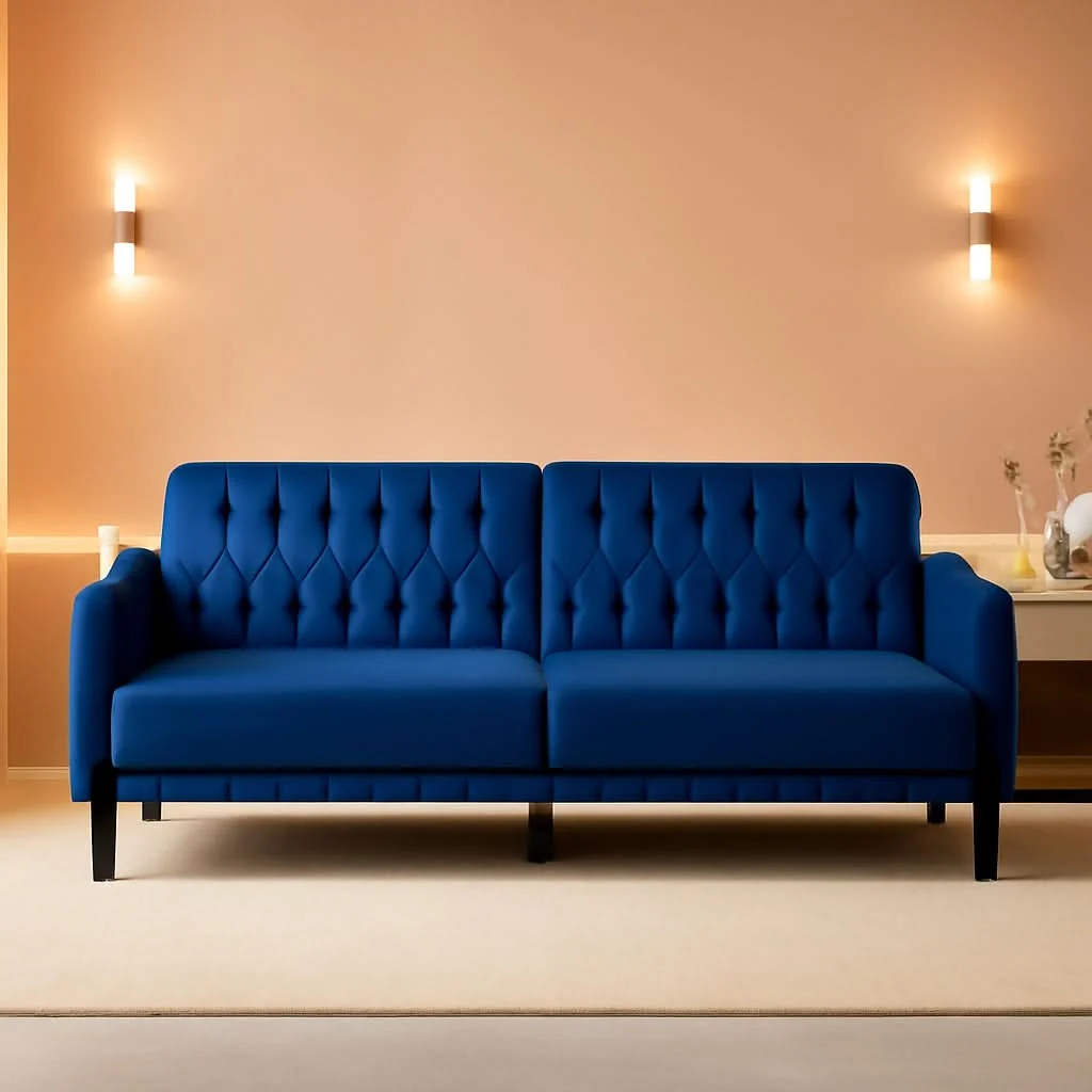 Fine 77Inch Velvet Convertible Sofa Bed Featuring Armrests Official