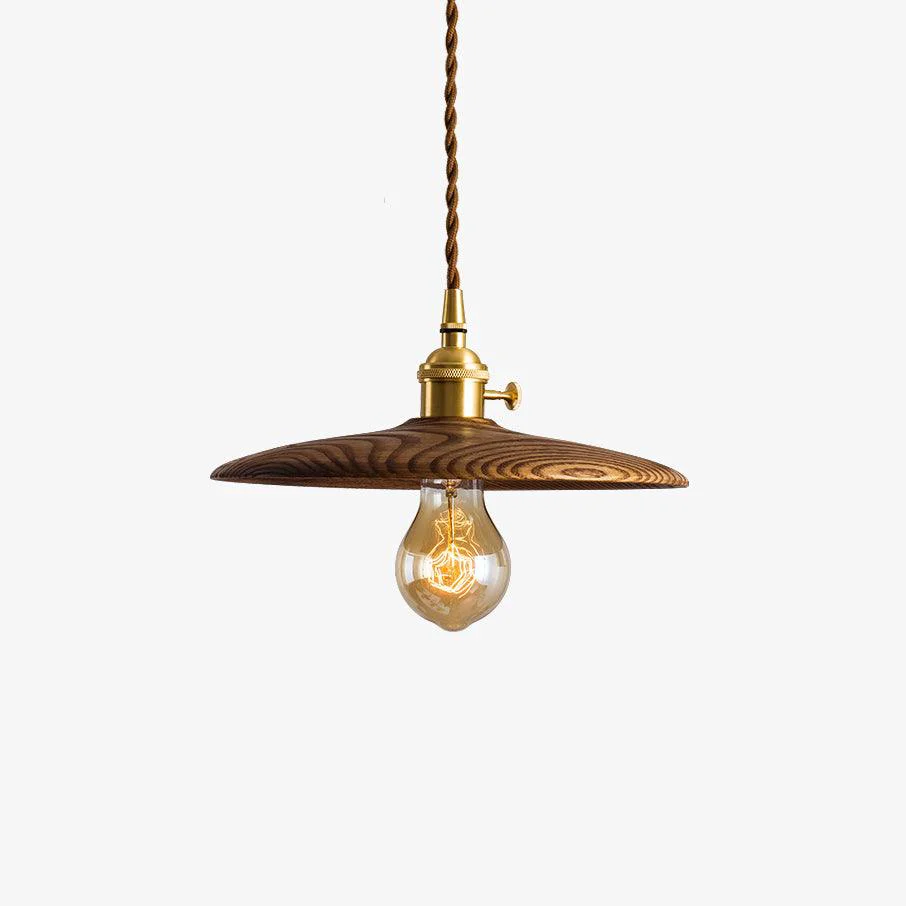 Reliable Walnut Conical Pendant Light Contemporary