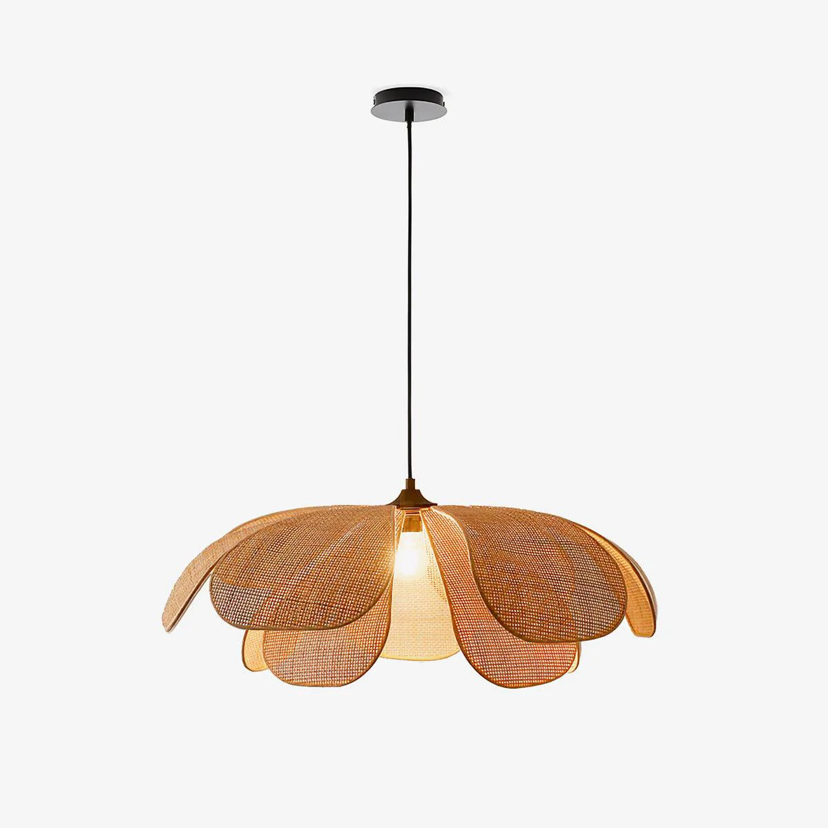 Fine Crafted Rattan Petal Pendant Lamp Efficient