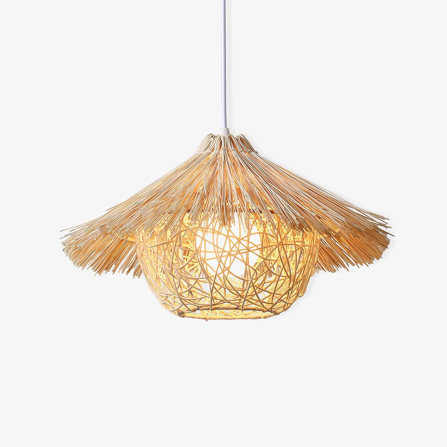 Environmentally Friendly Straw Hat Pendant Light Reusable