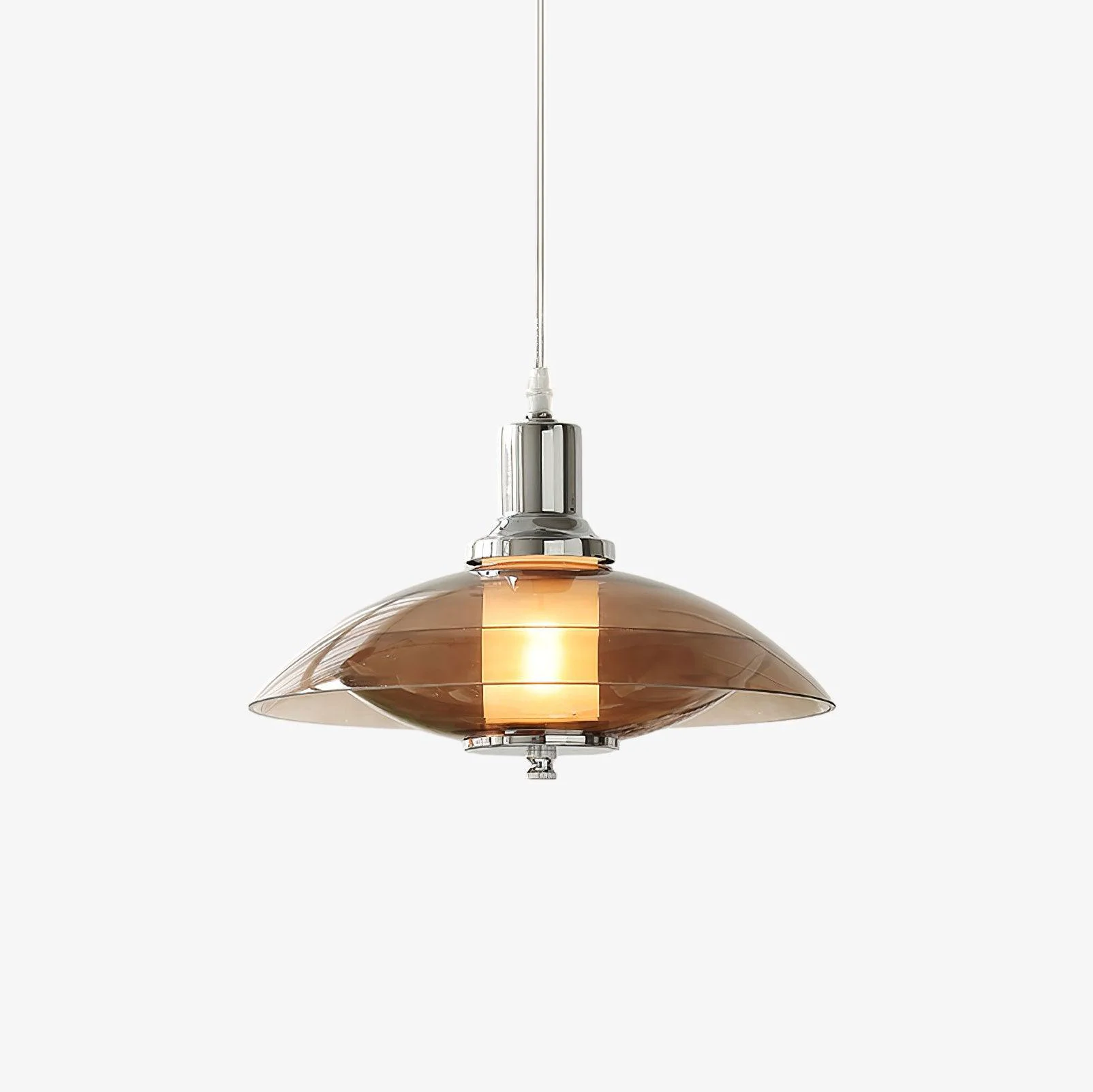 Environmentally Friendly Flying Saucer Chrome Pendant Light High-Grade