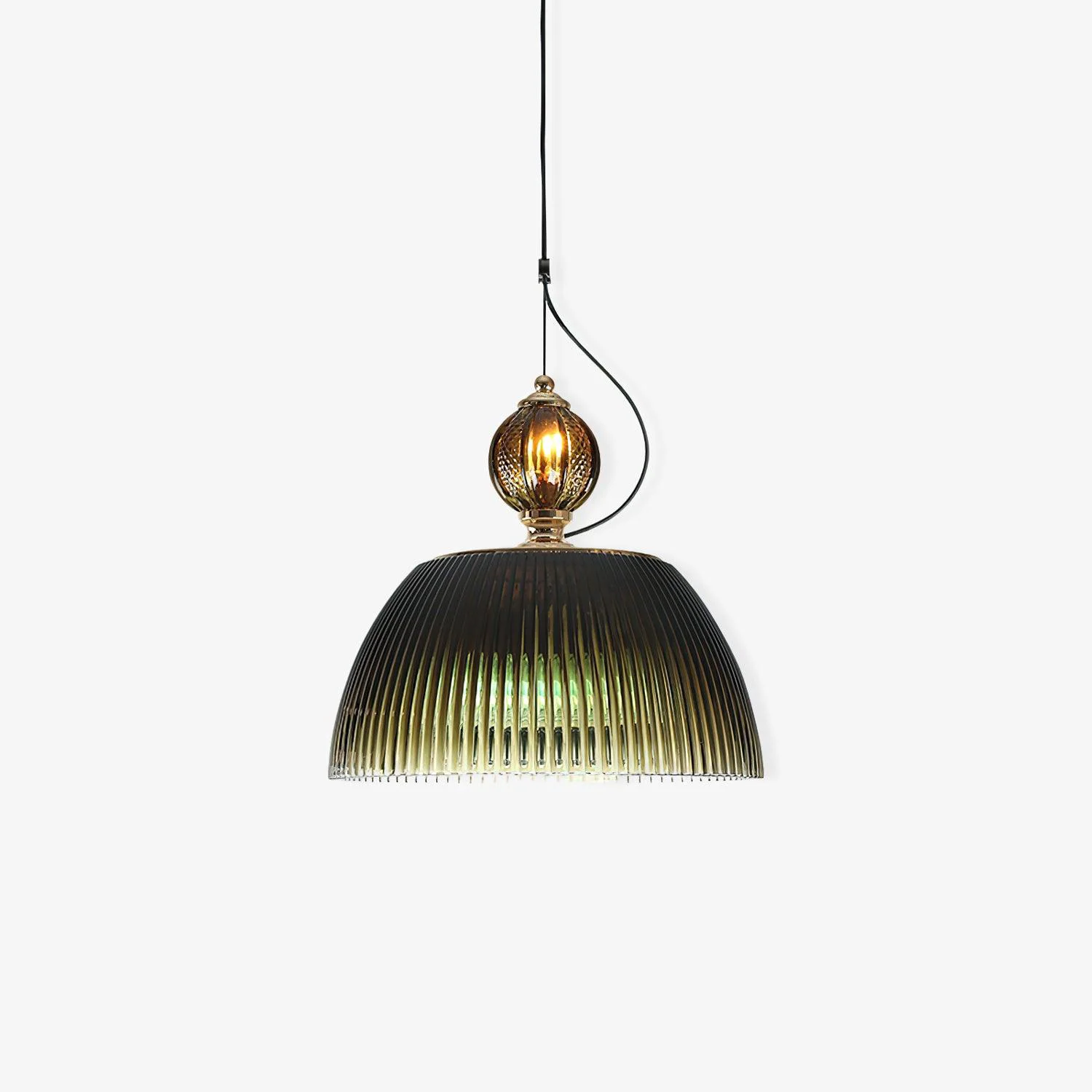 Fashionable Green Glass Bowl Pendant Lamp Relaxed