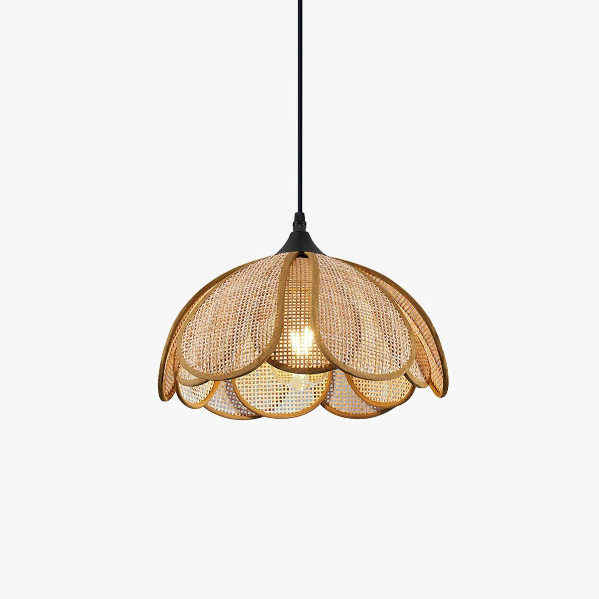 Traditional Bloom Rattan Pendant Lamp Exceptional
