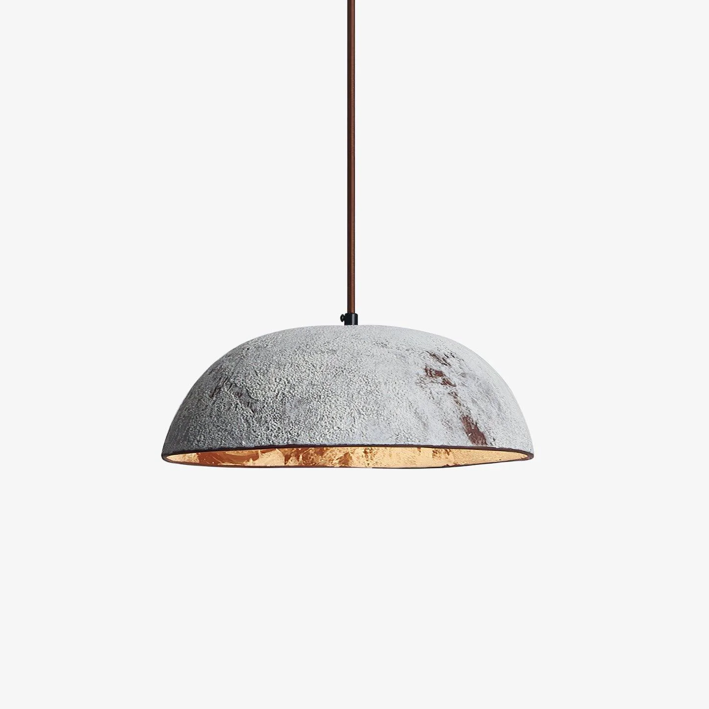 Exceptional Half Dome Vintage Ceramic Pendant Lamp Artisan