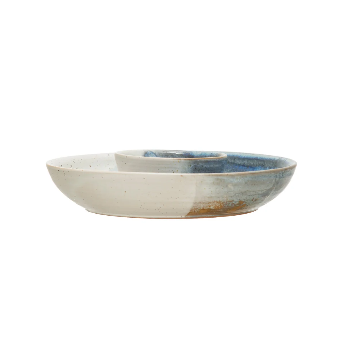 Convenient Reactive Glaze Hand-Painted Stoneware Chip and Dip Selected