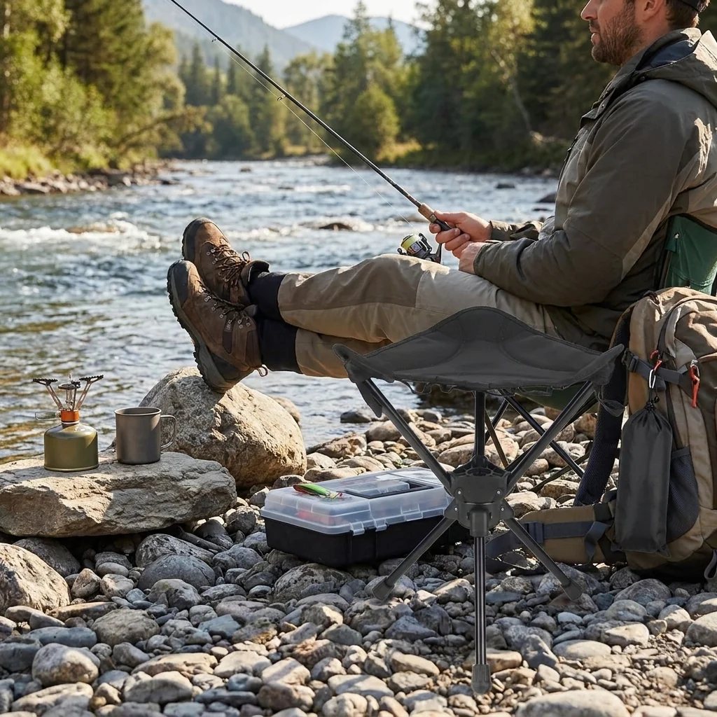 Versatile 360° Folding Camping Stool for Fishing Picnics Prestigious