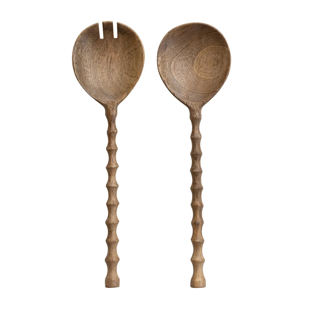 Healthy Mango Wood Salad Servers with Carved Handles Excellent