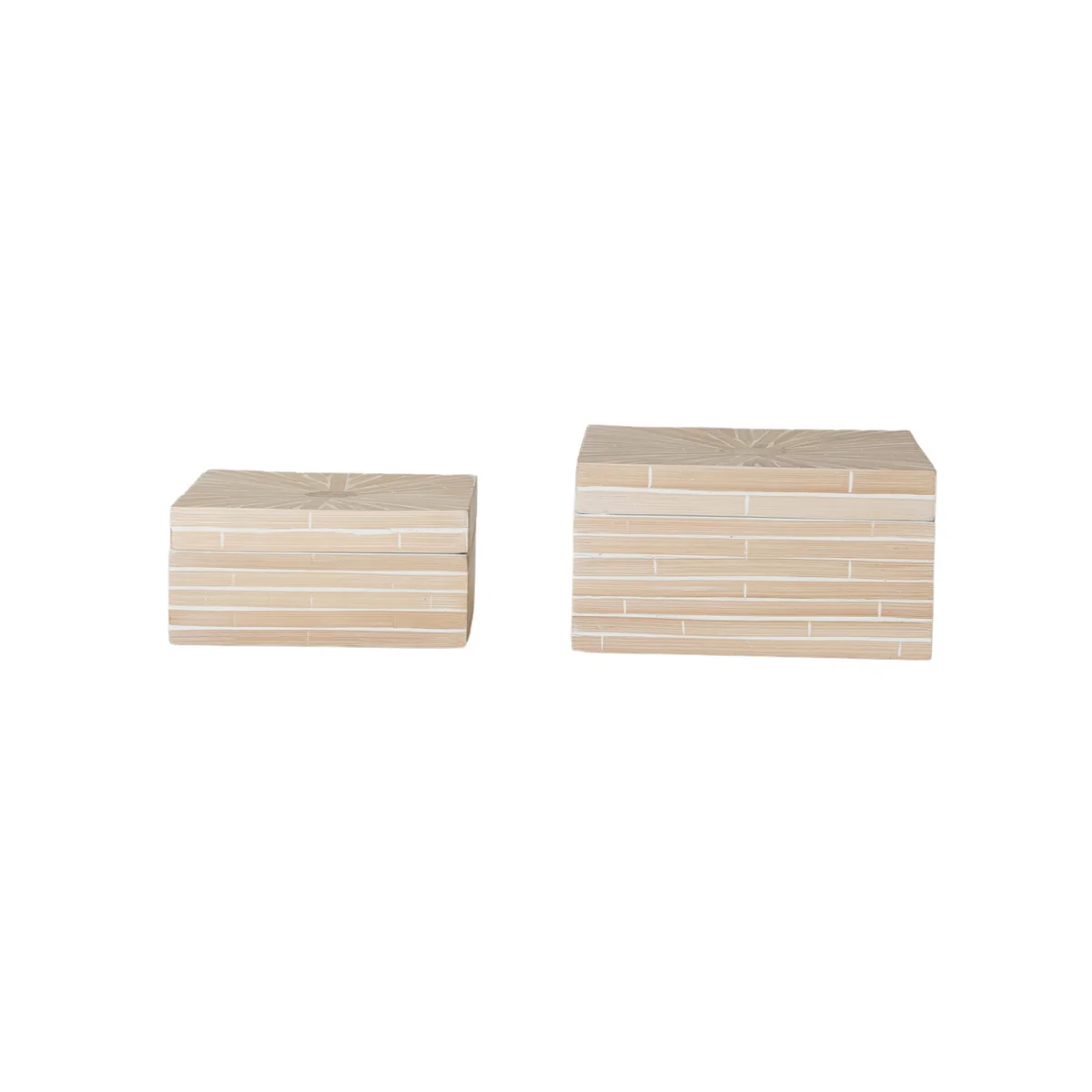 Healthy Bamboo Nesting Boxes with Inlay Pattern Natural Professional