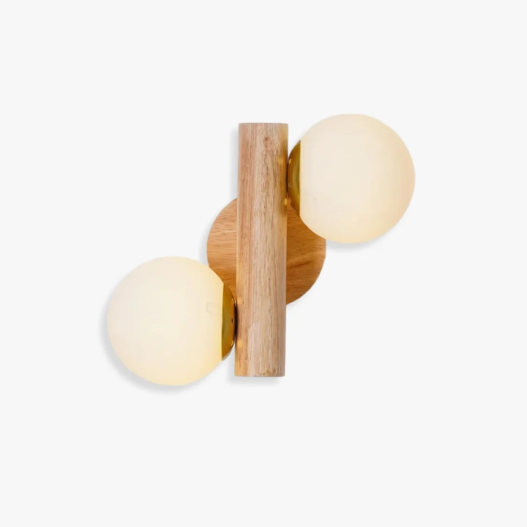 Effective Oak Double Sphere Wall Light Consistent