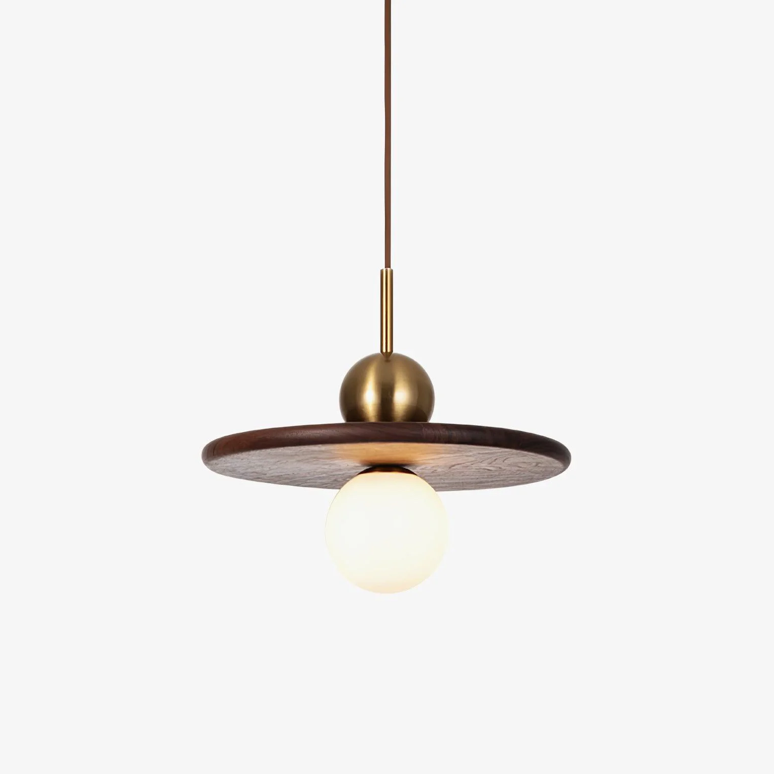 Superior Flying Saucer Walnut Pendant Lamp Easy-to-Use