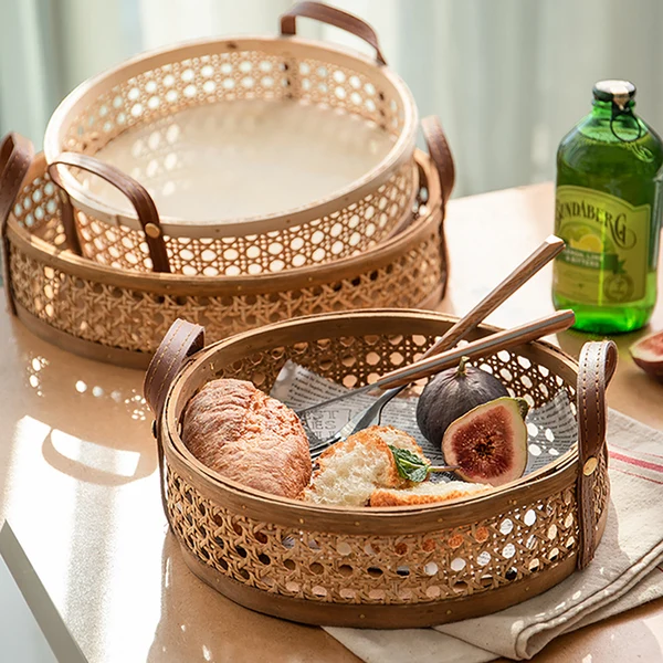 Consistent Round Rattan Basket with Handle Superior