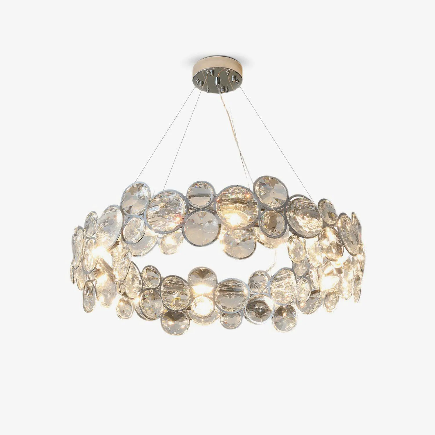 Stylish Chrome Round Crystal Chandelier Contemporary
