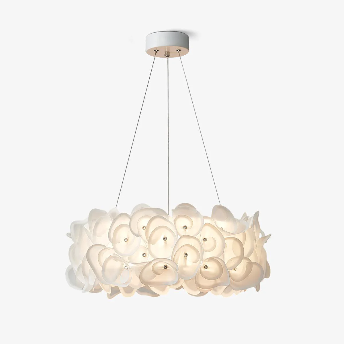 Eco-Friendly White Hydrangea Pendant Lamp Flexible