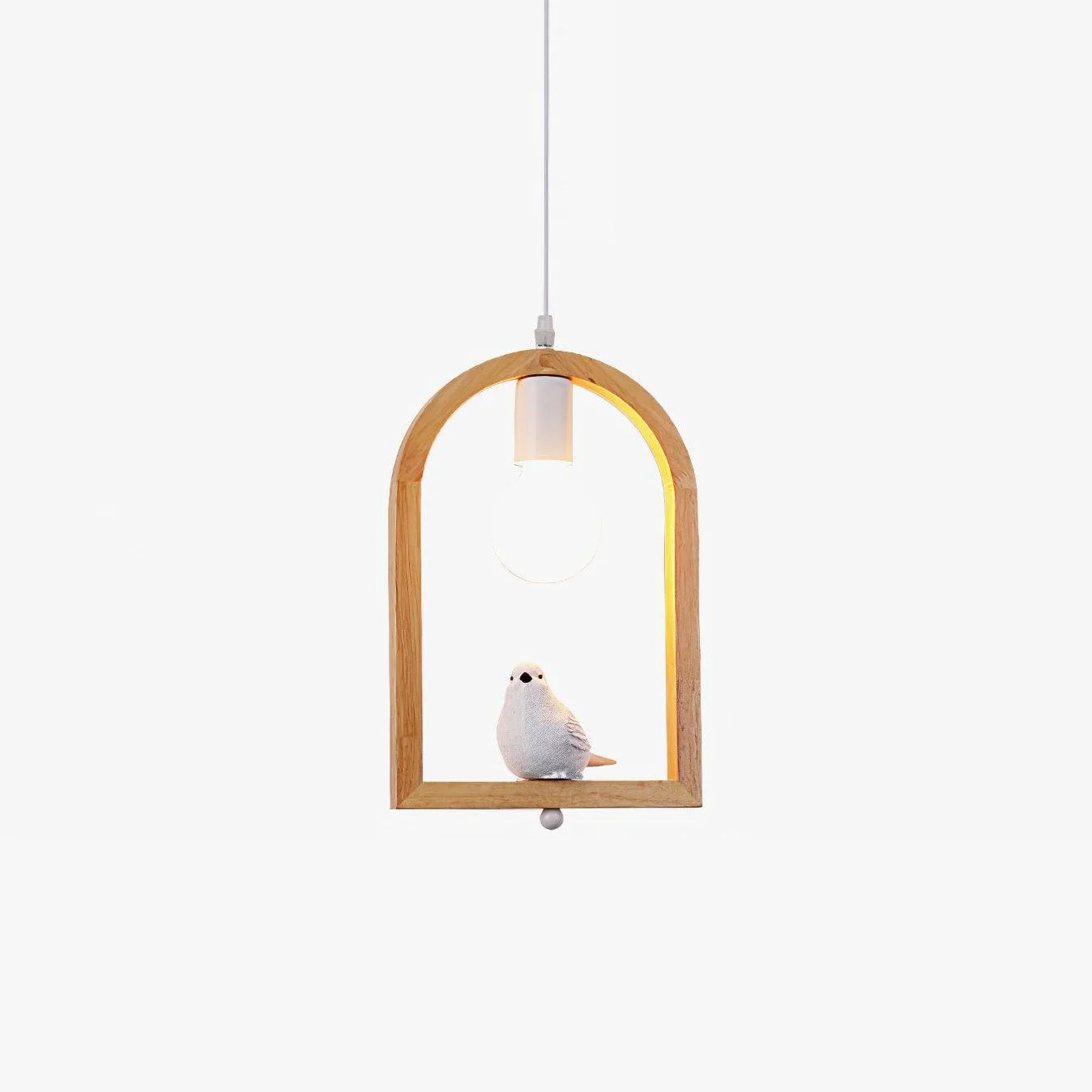 Authentic Wood Bird Resin Pendant Light Certified