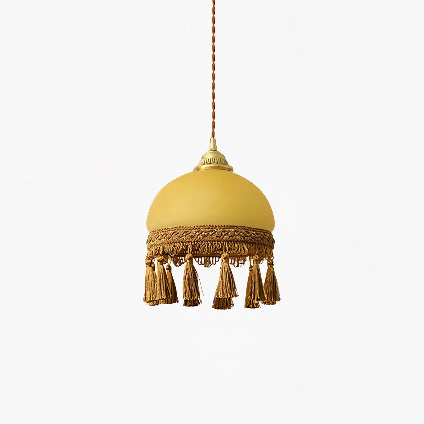 Enhanced French Tassels Brass Pendant Light Fine Crafted