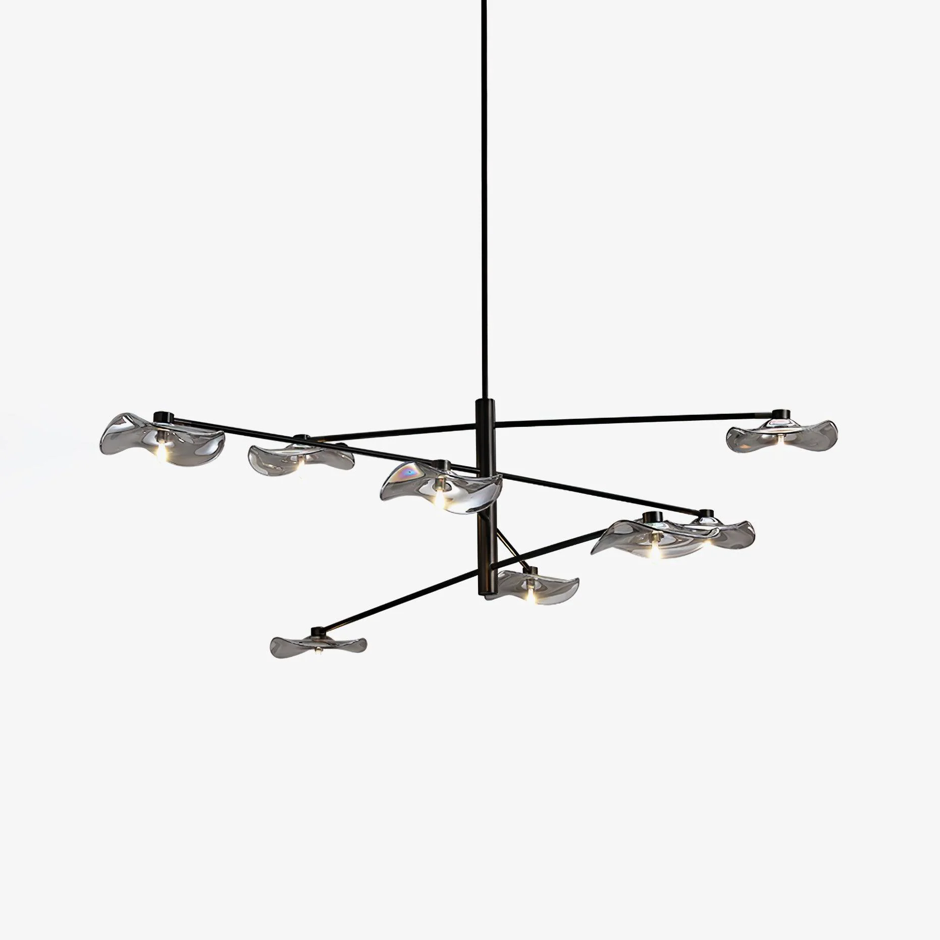 Stylish Lotus Leaves Glass Chandelier Smart