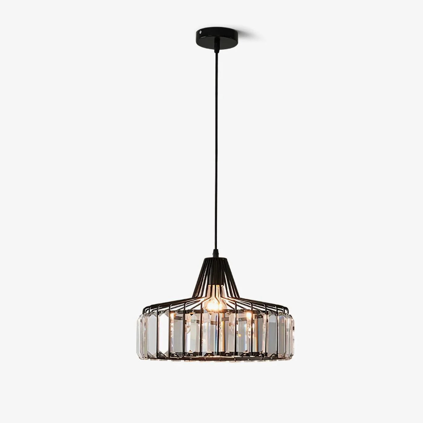 Durable Crystal Drum Pendant Lamp Elegant