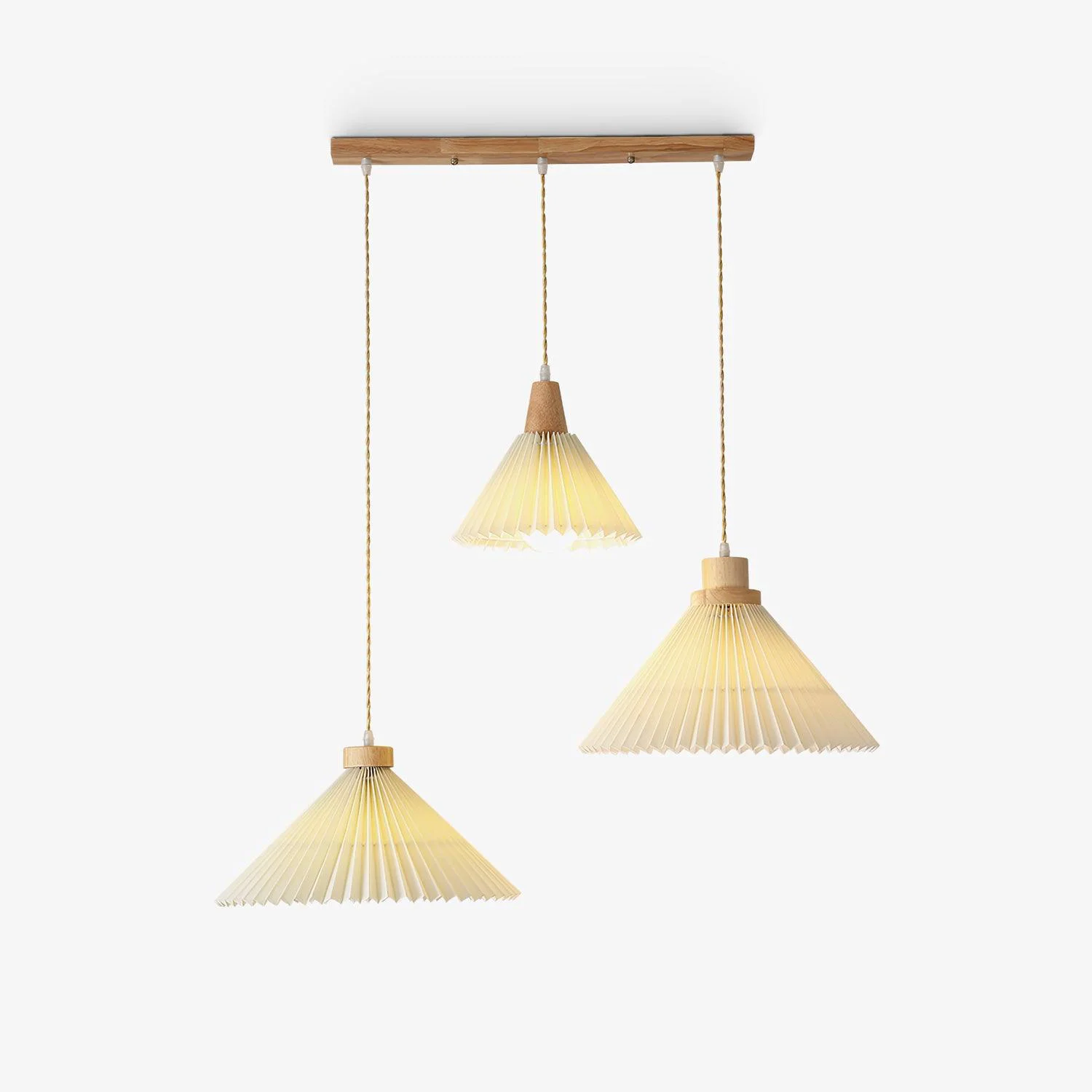 Powerful Pleated Wooden Pendant Light Original Design